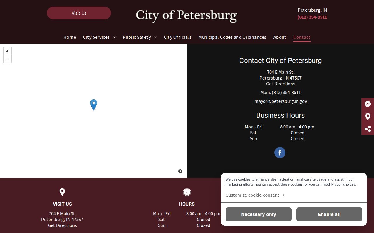 Petersburg warrant records context from the official city contact page