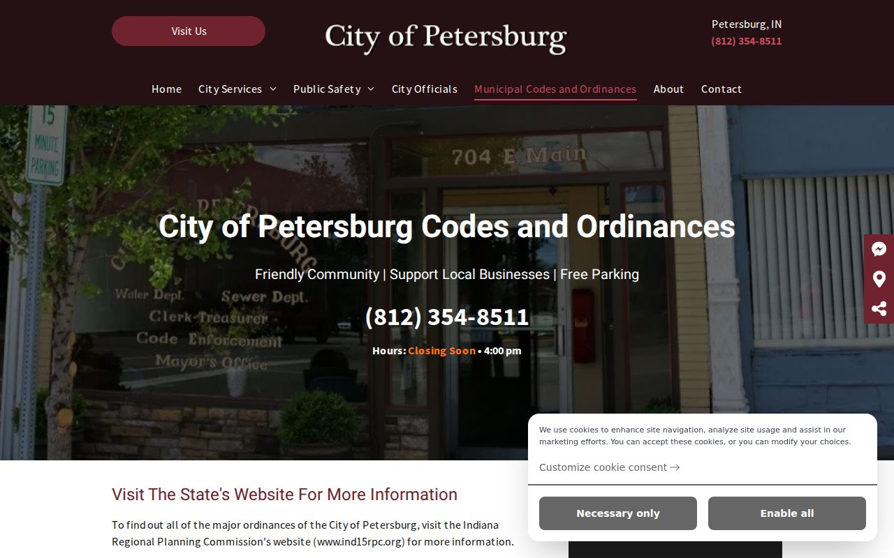Petersburg warrant search context from the municipal codes page