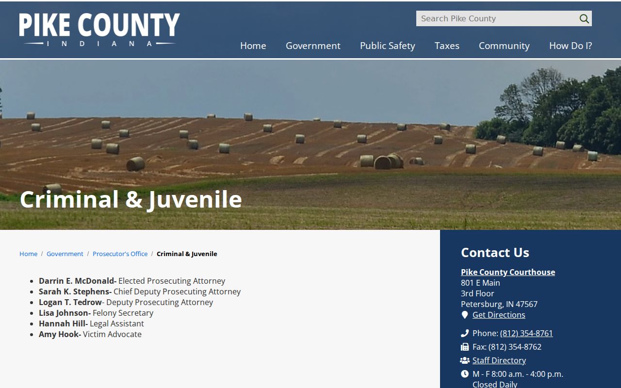 Pike County warrant records Criminal and Juvenile Division page